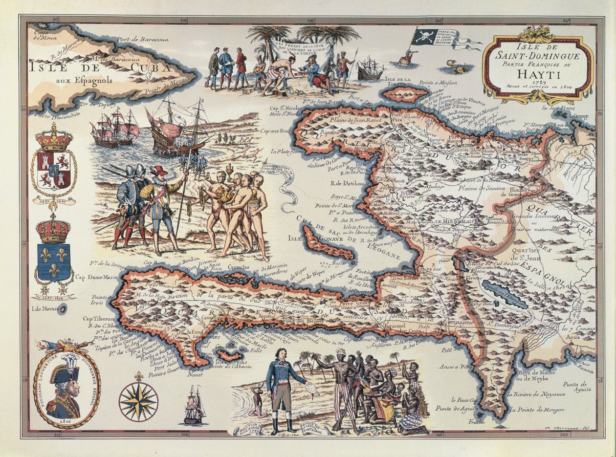 1789年海地岛地图 作者 法语学校