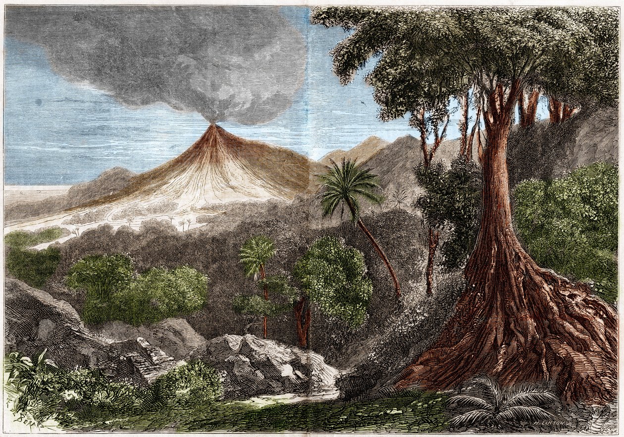 火山喷发，留尼汪岛 作者 法语学校