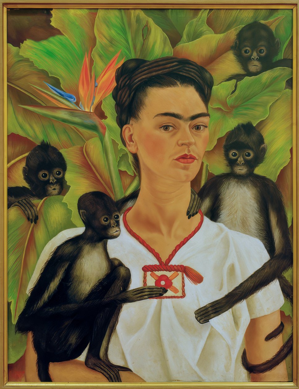 与猴子的自画像 作者 弗里达·卡罗