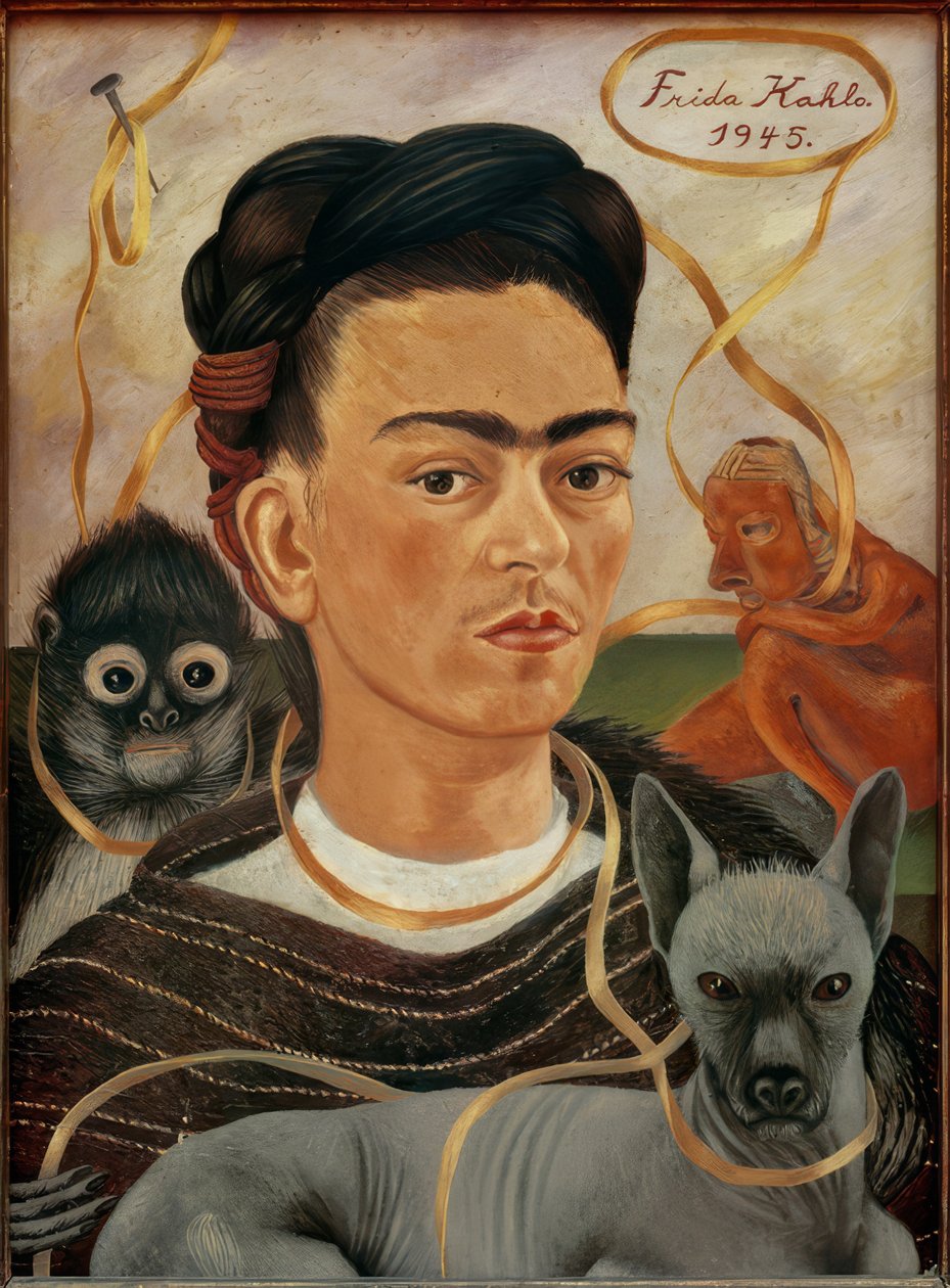 与小猴子的自画像 作者 弗里达·卡罗