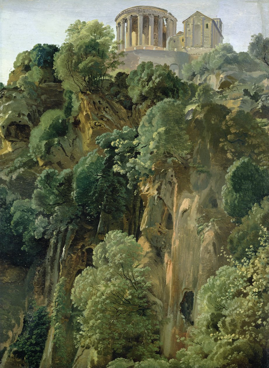 维斯塔神庙和蒂沃利的西伯利亚，1834年（船上的纸上油） 作者 弗雷德里克·纳利