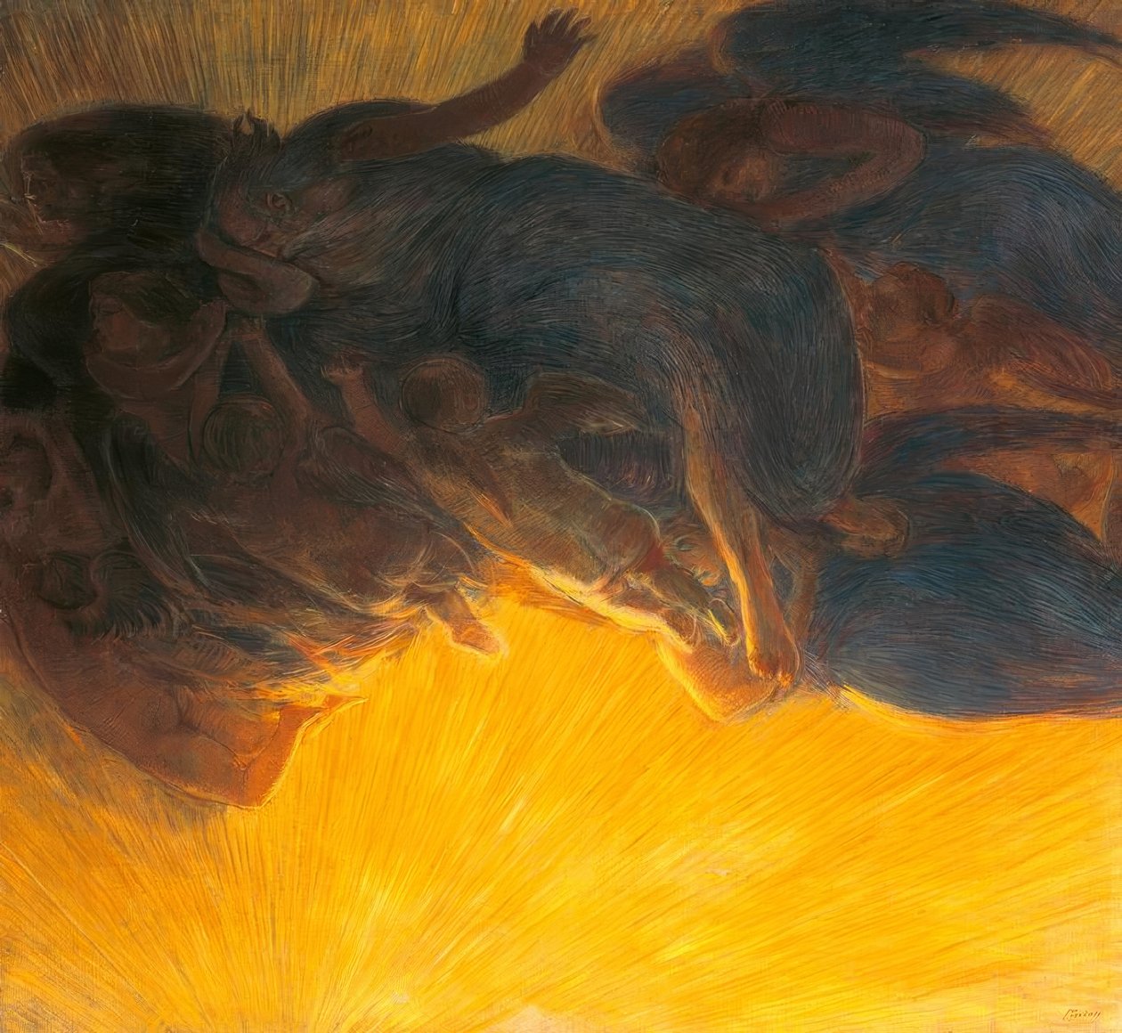 光的创造，1913年， 作者 加埃塔诺·普雷维亚蒂（Gaetano Previati）