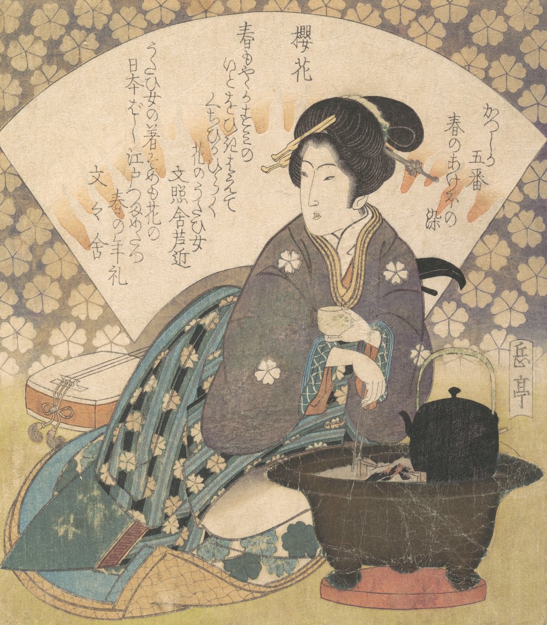 饮茶的宫女，约1830年。 作者 学亭