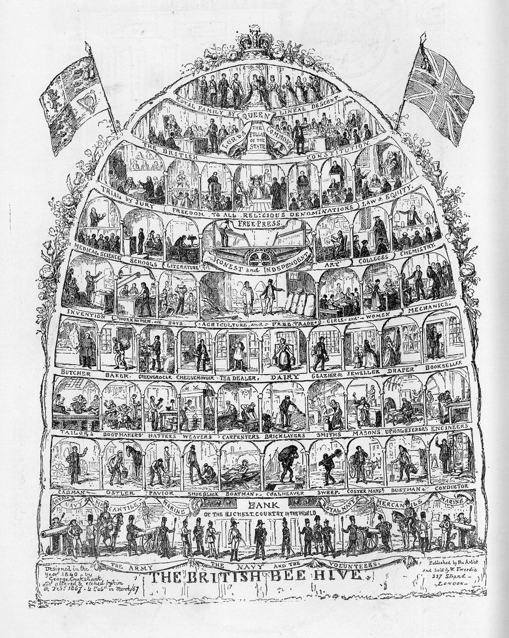 英国蜂巢，1867年 作者 乔治·克鲁克申克