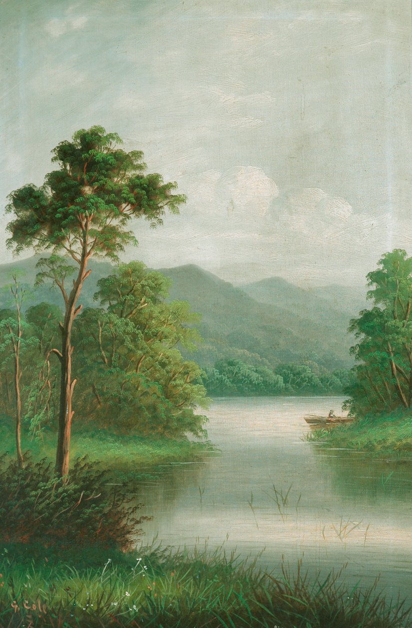 船在河上，1801年 作者 乔治·维卡特·科尔
