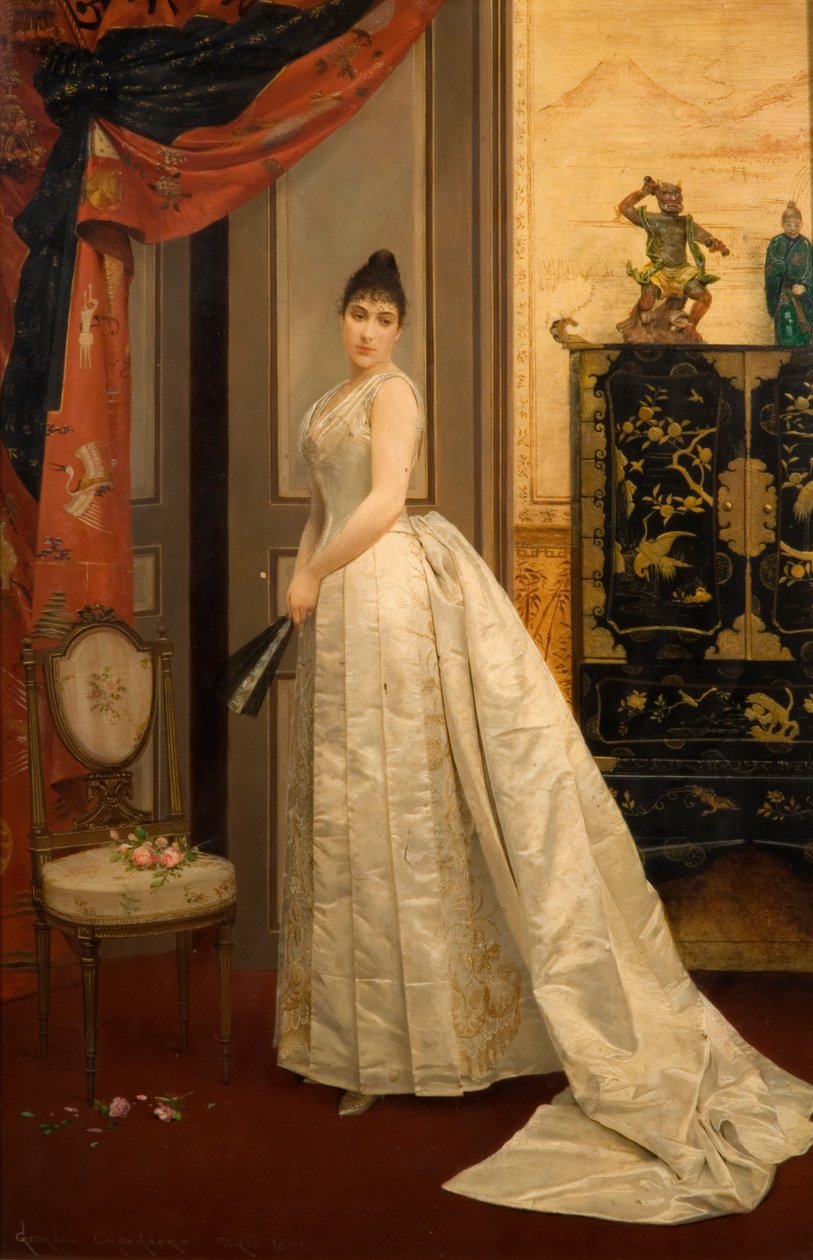 风扇女士，1888年 作者 乔治·克罗埃格特