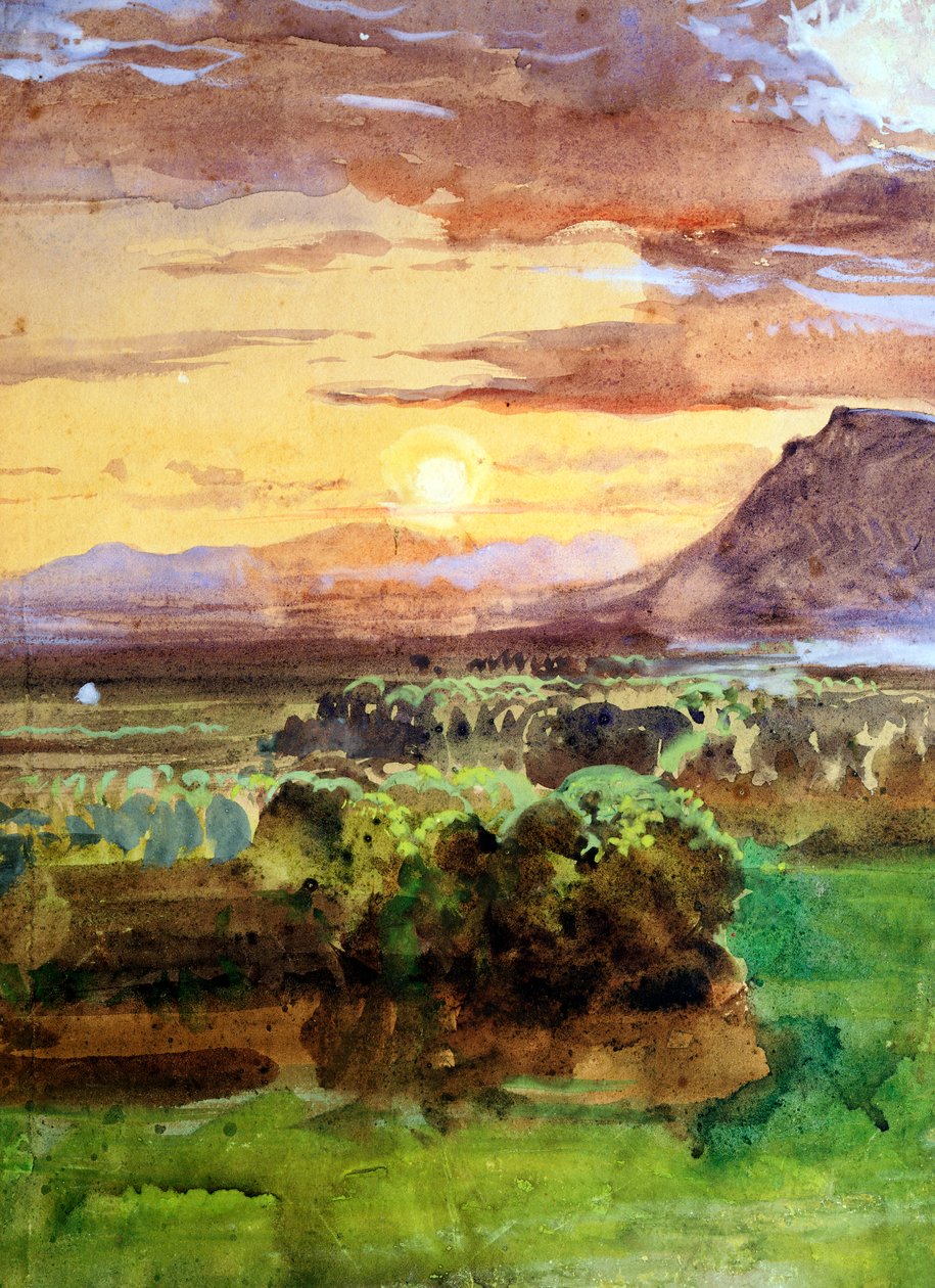 卡塞塔的夕阳 作者 贾辛托·吉甘特（Giacinto Gigante）