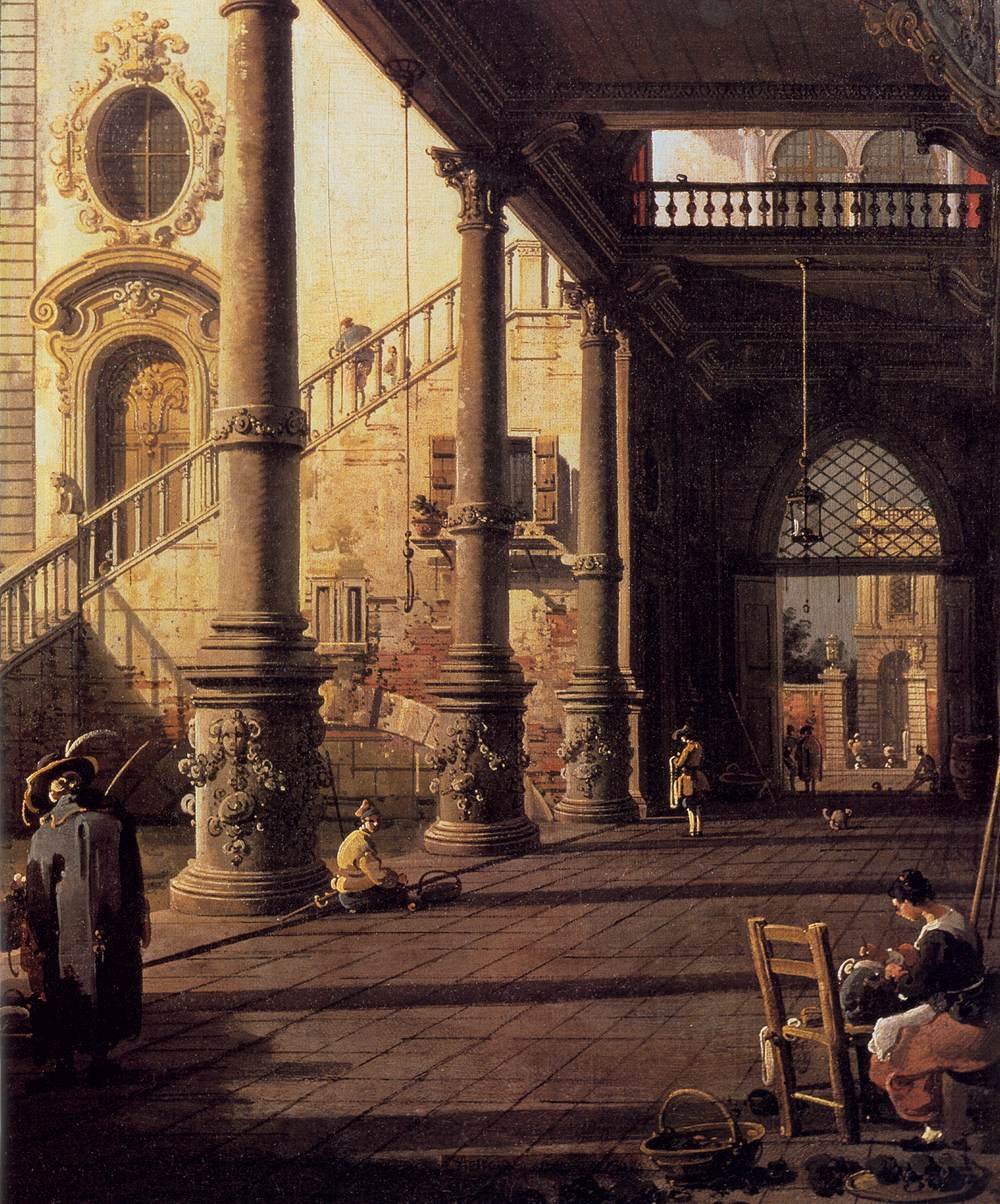 与门廓的透视图 作者 乔瓦尼·安东尼奥运河（Canaletto）