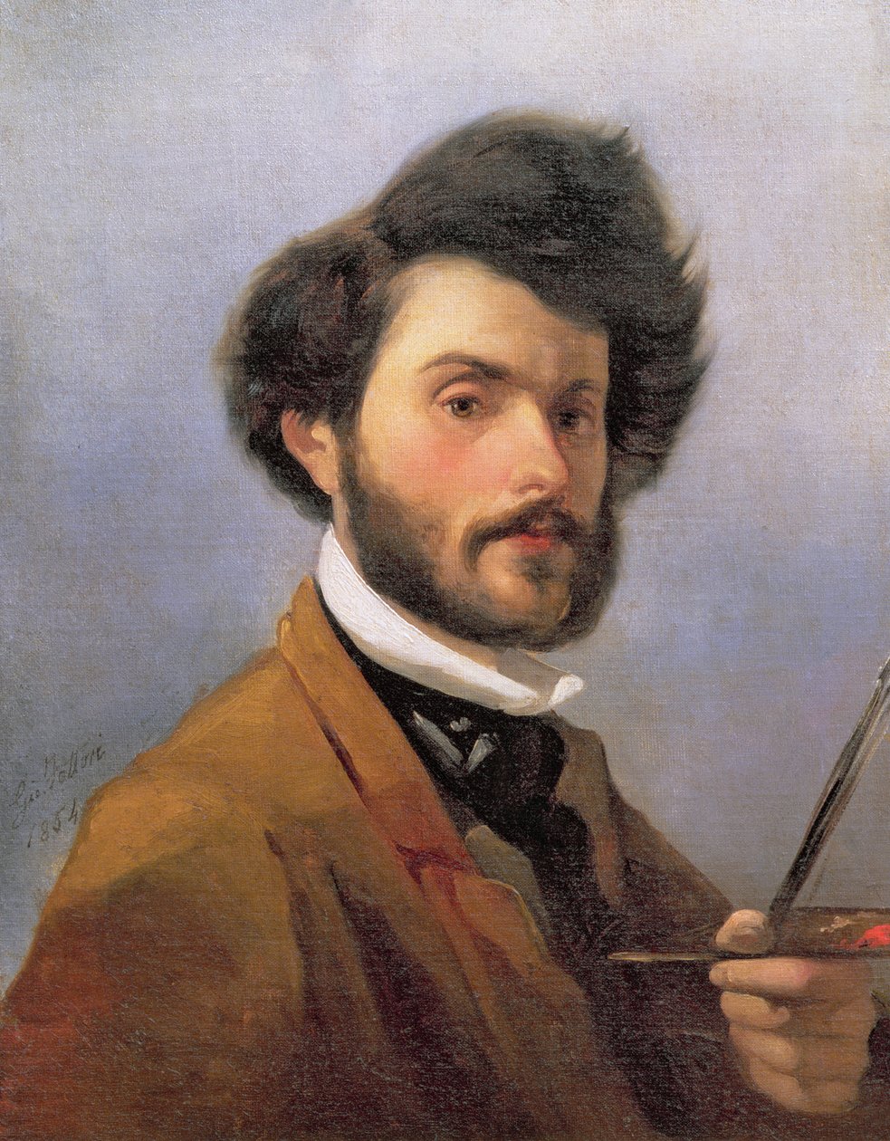 自画像，1854年 作者 乔凡尼·法托里（Giovanni Fattori）