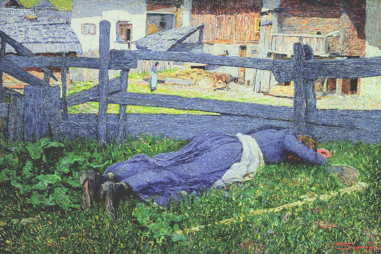 在树荫下休息 作者 乔凡尼·塞甘蒂尼（Giovanni Segantini）