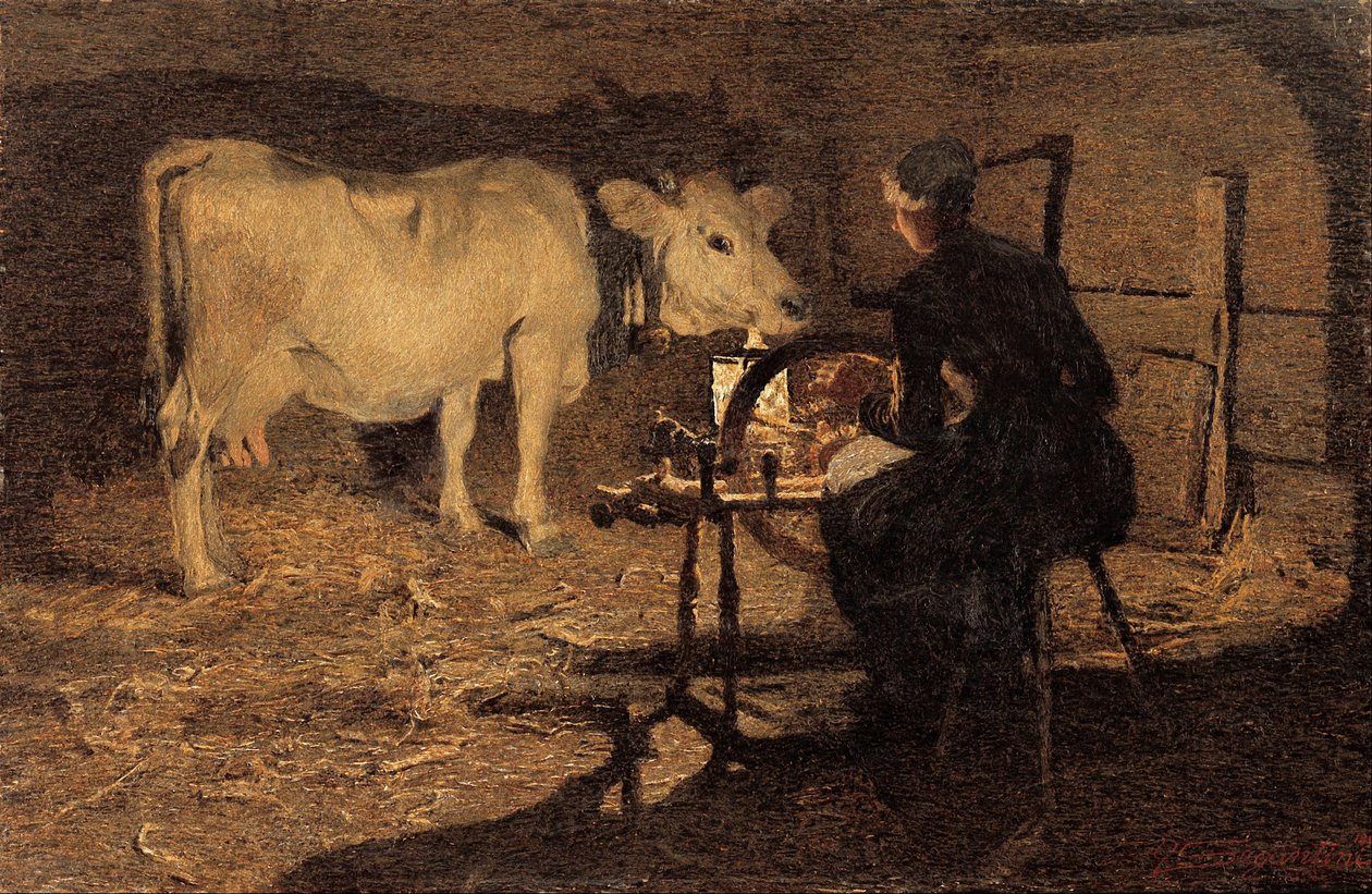 纺织 作者 乔凡尼·塞甘蒂尼（Giovanni Segantini）