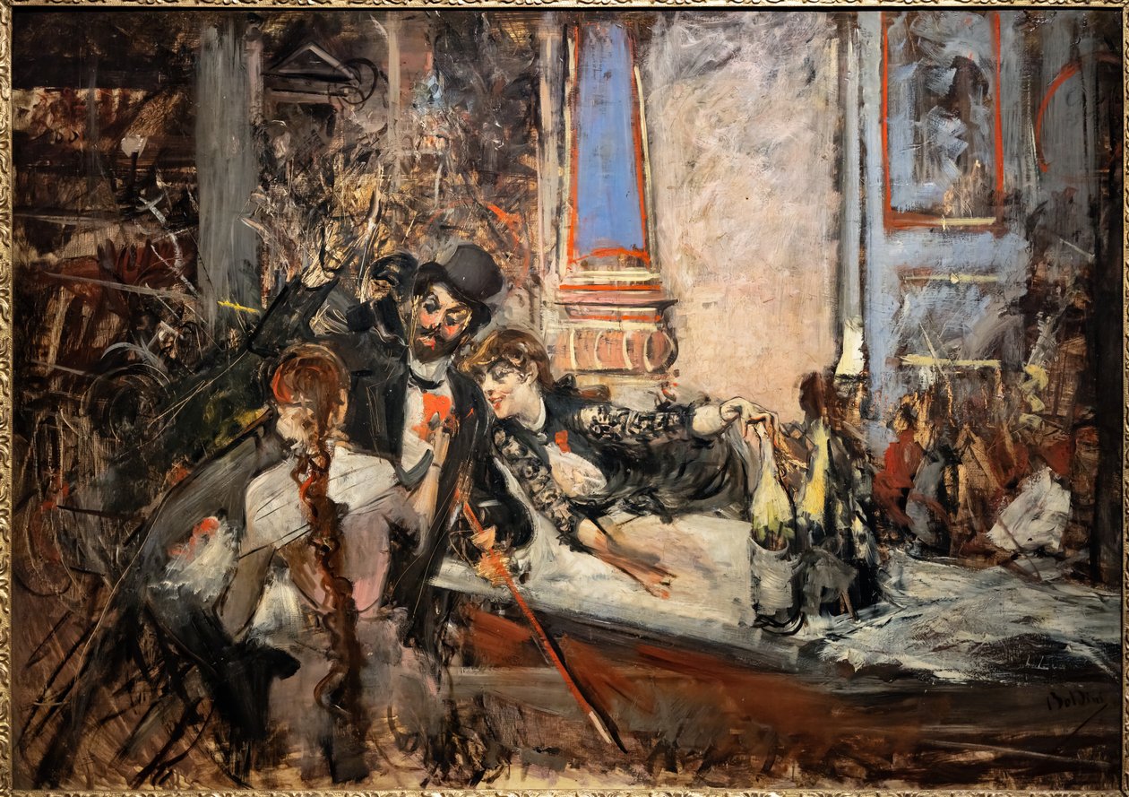 在贝热尔剧院 作者 乔凡尼·博尔迪尼（Giovanni Boldini）