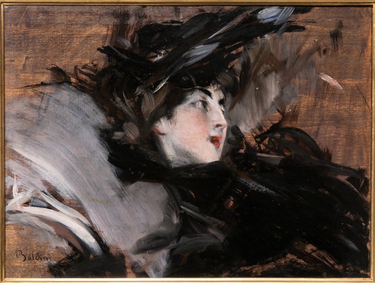 戴着帽子的女士 作者 乔凡尼·博尔迪尼（Giovanni Boldini）