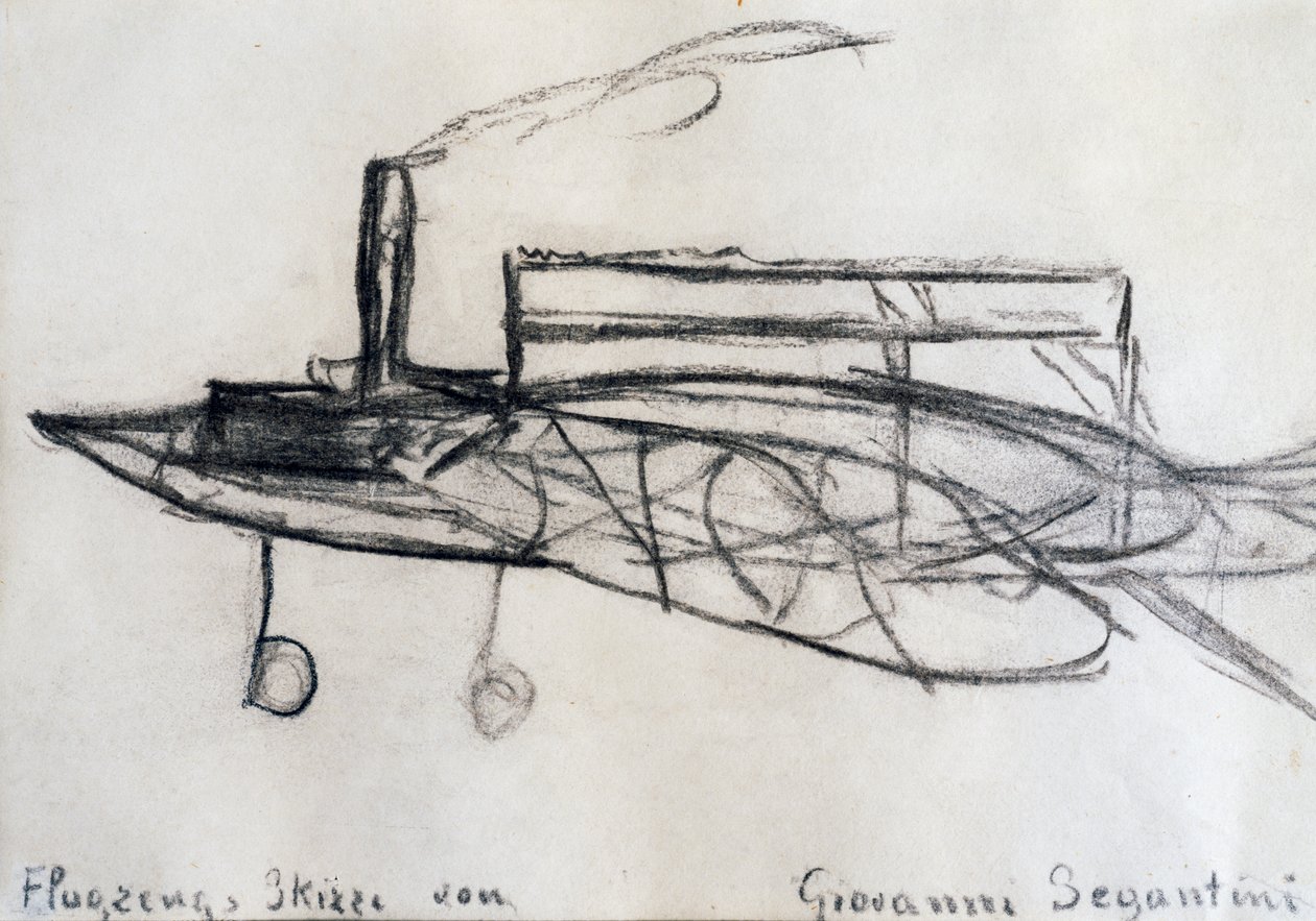 飞机草图 作者 乔凡尼·塞甘蒂尼（Giovanni Segantini）
