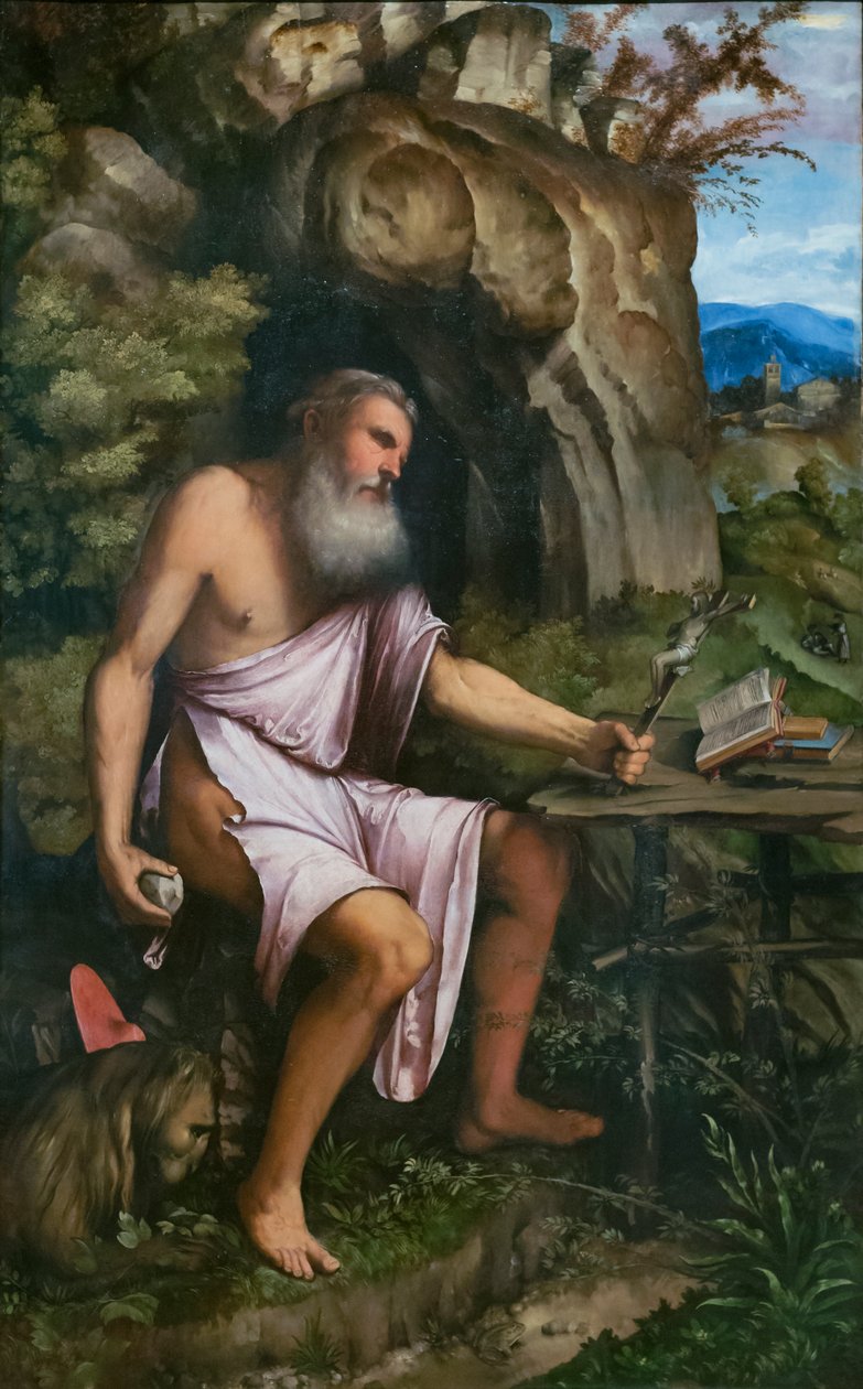 忏悔的圣人杰罗姆 作者 罗洛尼诺（Girolamo Romanino）