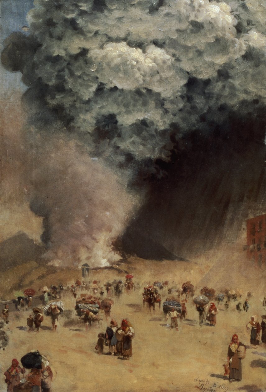灰烬之雨，1872年 作者 朱塞佩·德·尼蒂斯
