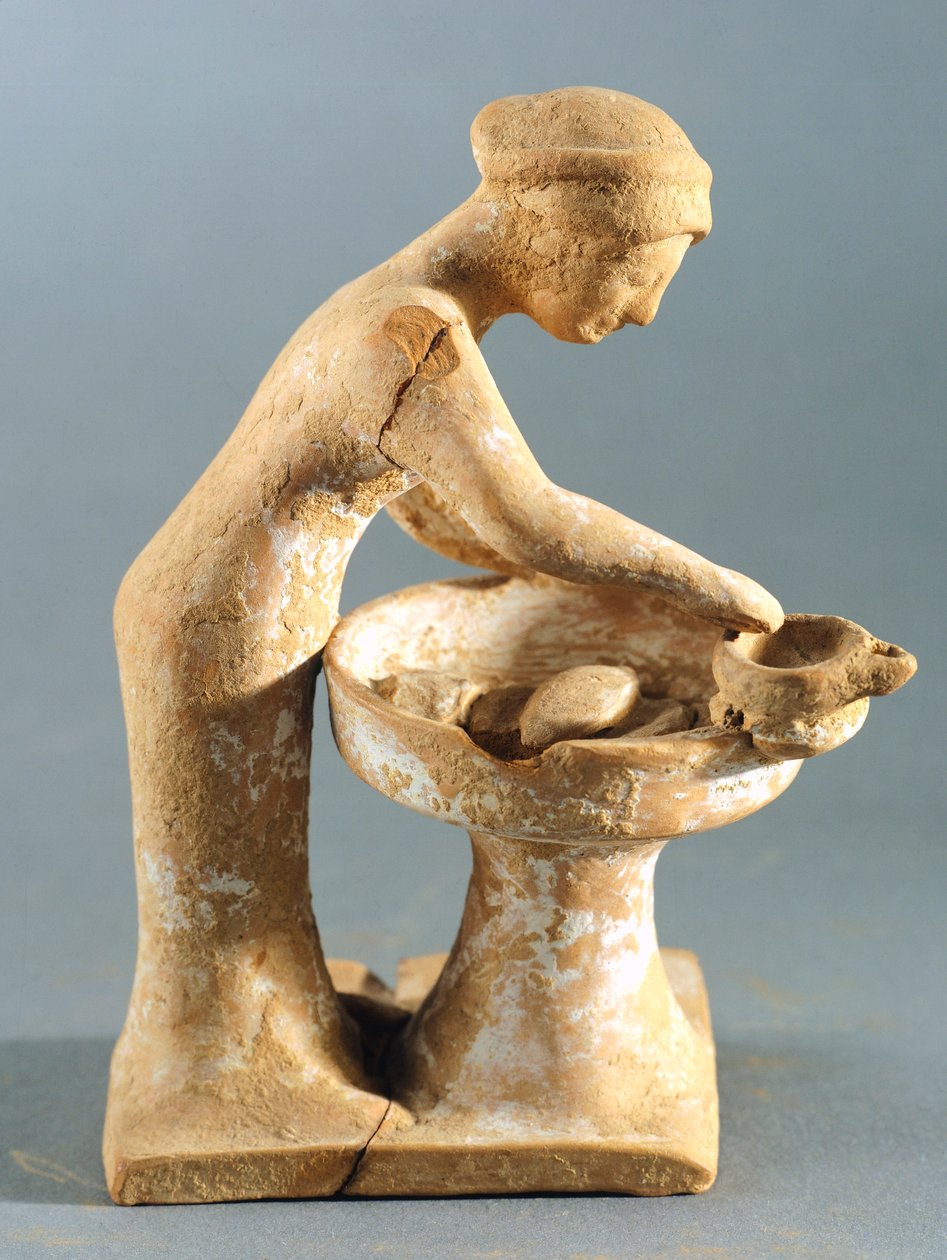 日常生活场景，Tanagra（陶器）。 作者 希腊文