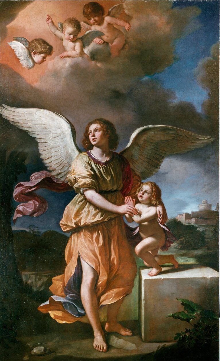 The Guardian Angel (oil on canvas 作者 格尔奇诺