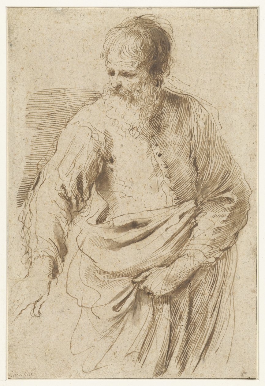 站立的老人 作者 Guercino（归因于）