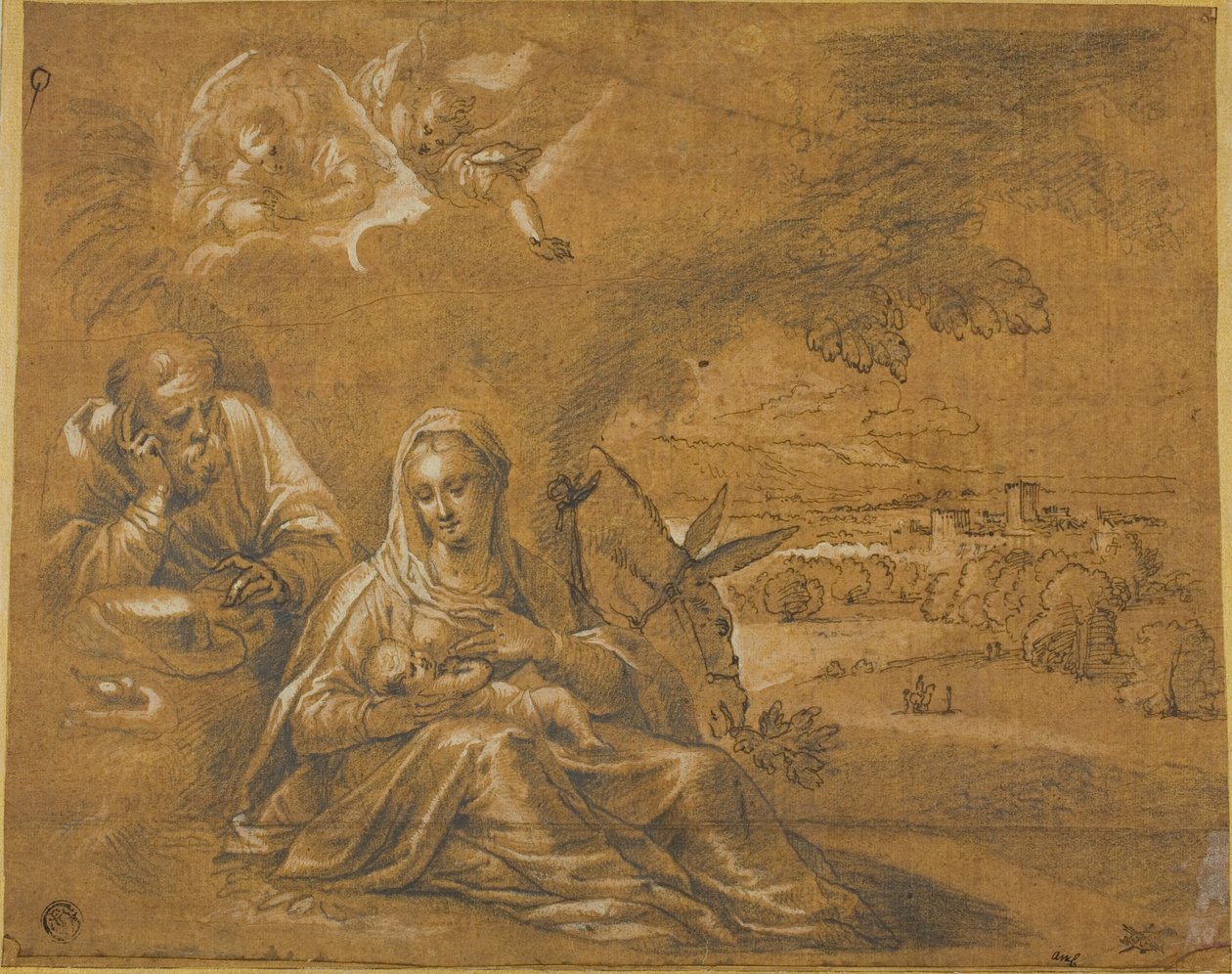 飞往埃及途中的休息 作者 吉多·雷尼（Guido Reni）