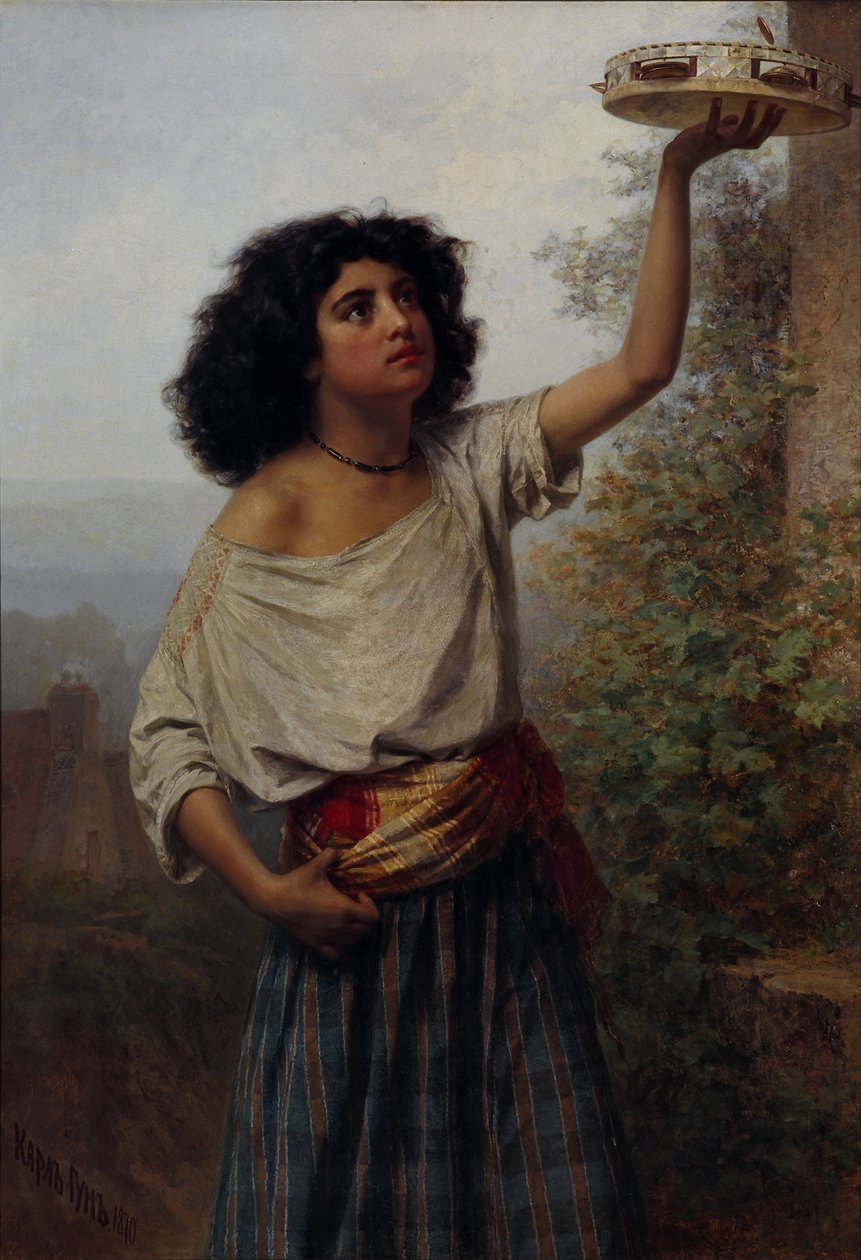 年轻的吉普赛女人，1870年 作者 枪