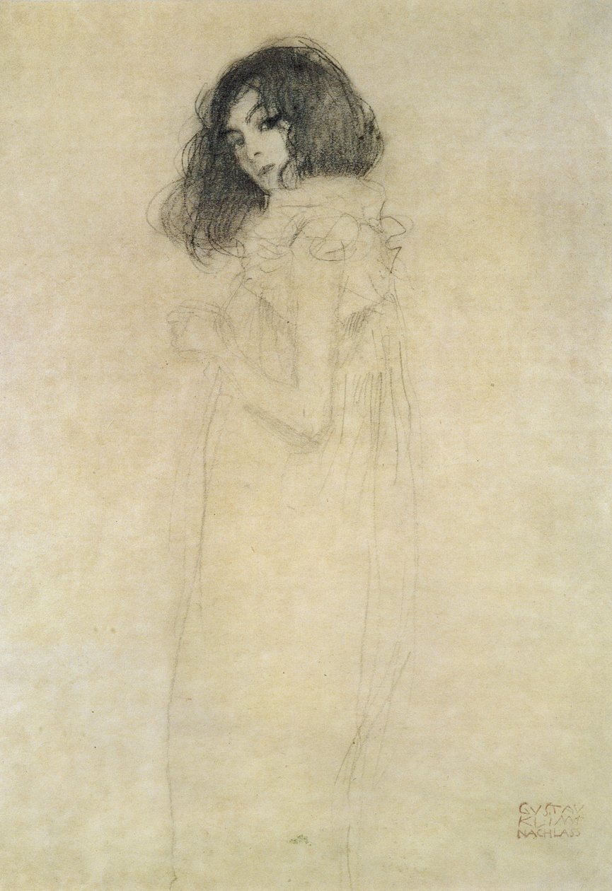 一名年轻女子的画像，1896-97 作者 古斯塔夫·克里姆特