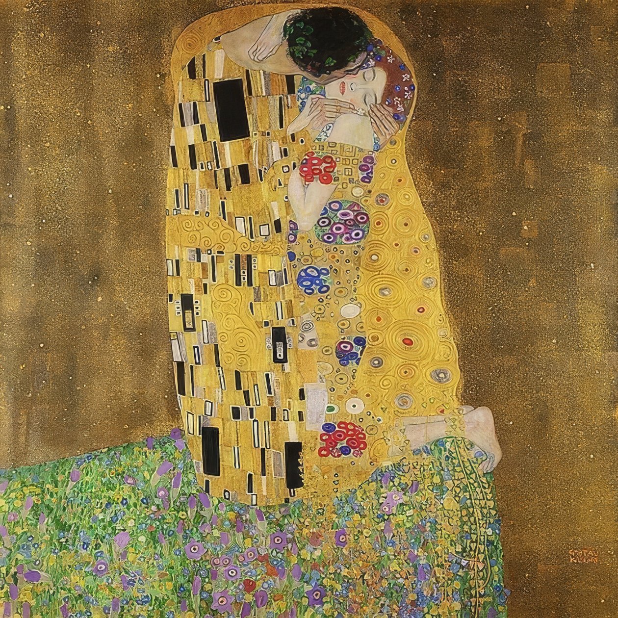 吻。 1907-08 作者 古斯塔夫·克里姆特