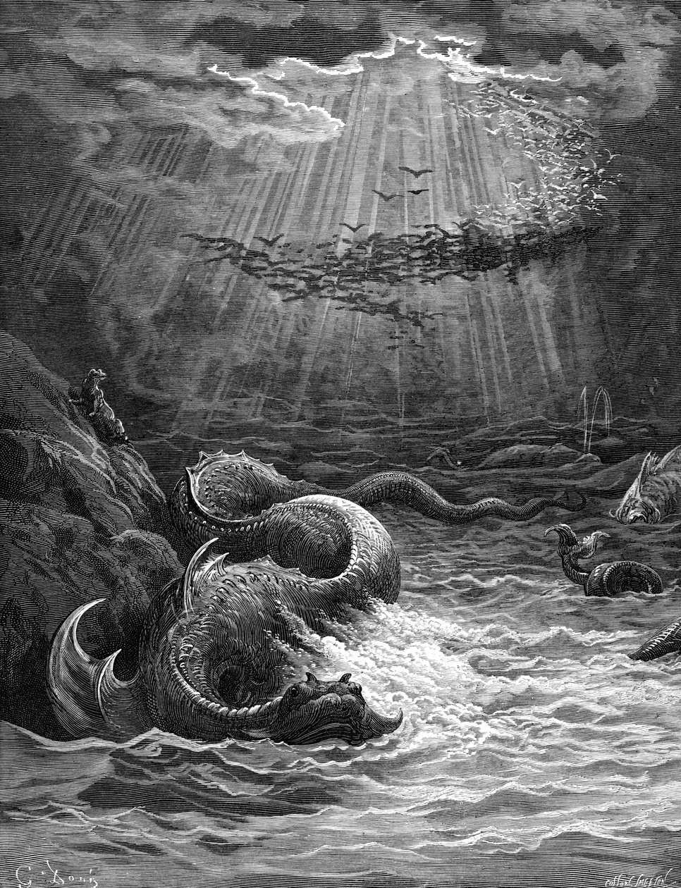 失乐园：创造鱼和鸟。 作者 古斯塔夫·多尔（Gustave Dore）