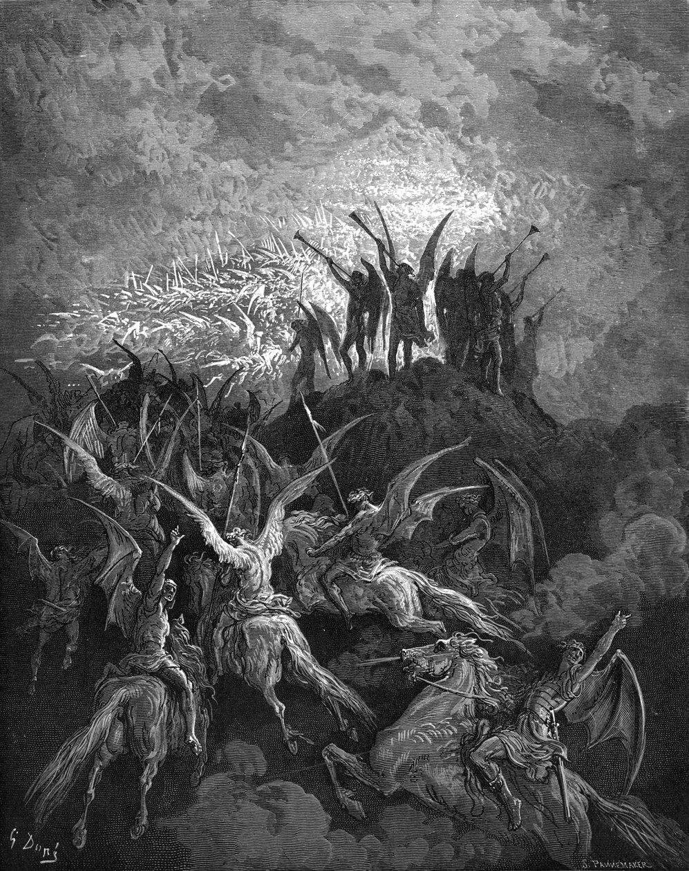 失乐园：反叛天使。 作者 古斯塔夫·多尔（Gustave Dore）