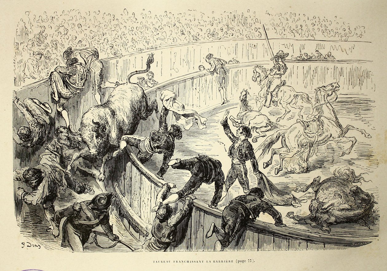 公牛越过障碍 作者 古斯塔夫·多尔（Gustave Dore）