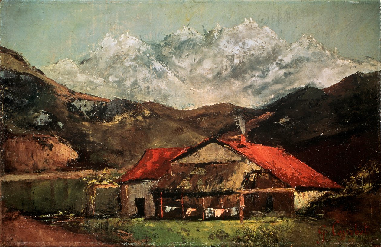 山区小屋，c1874 作者 古斯塔夫·库尔贝