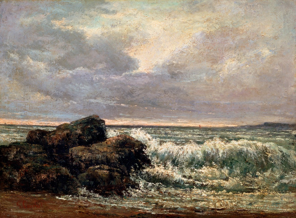 波浪，c1870年。 作者 古斯塔夫·库尔贝