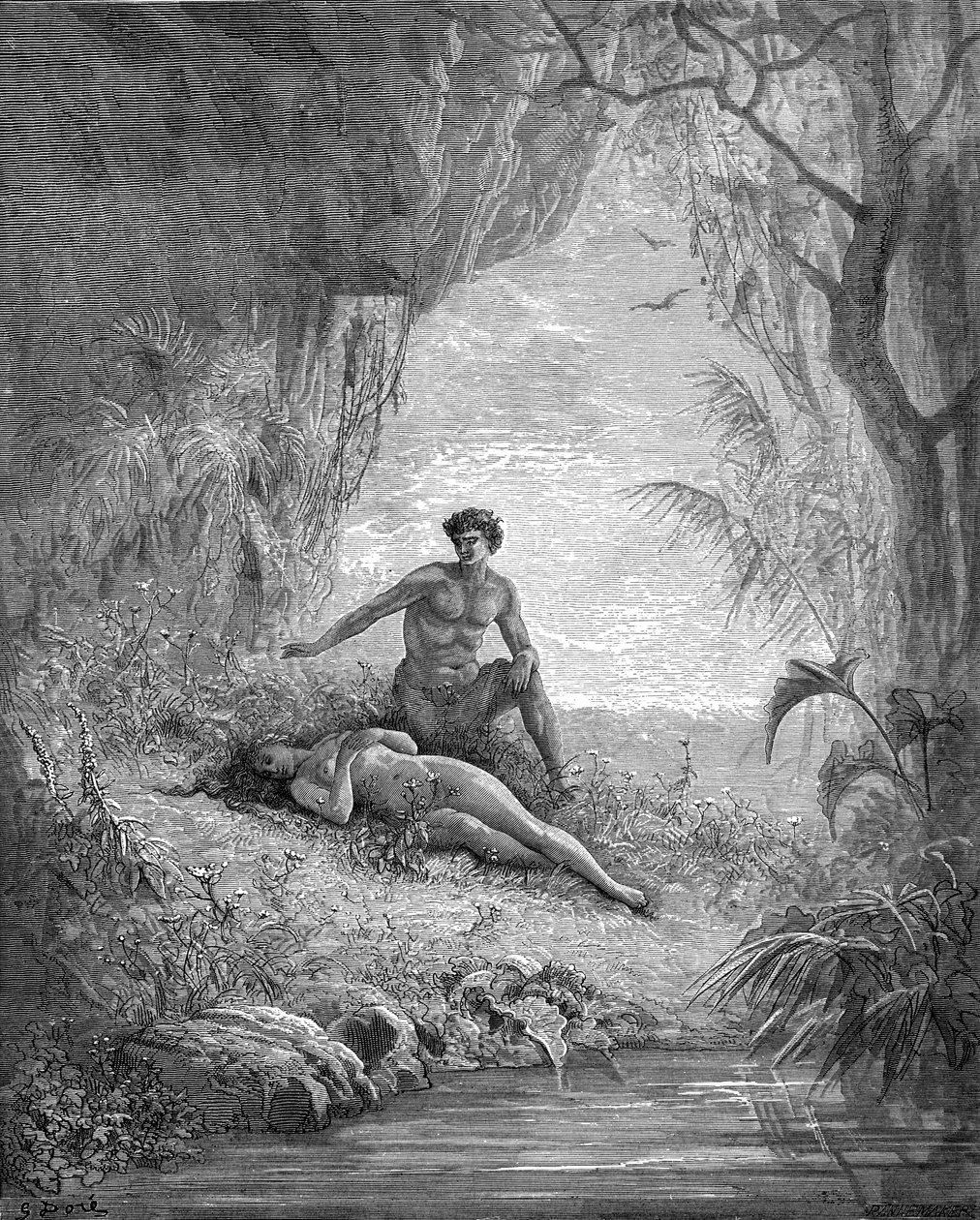 亚当和夏娃--圣经 作者 古斯塔夫·多尔（Gustave Dore）