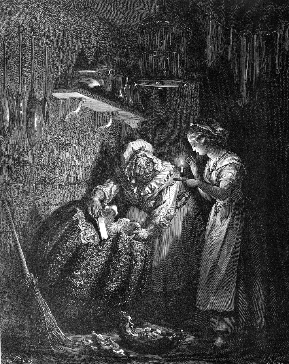 灰姑娘：雕刻南瓜的仙女教母。 作者 古斯塔夫·多尔（Gustave Dore）