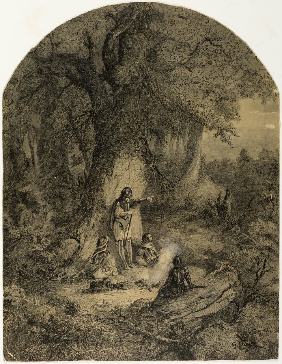 树下的士兵 作者 古斯塔夫·多尔（Gustave Dore）