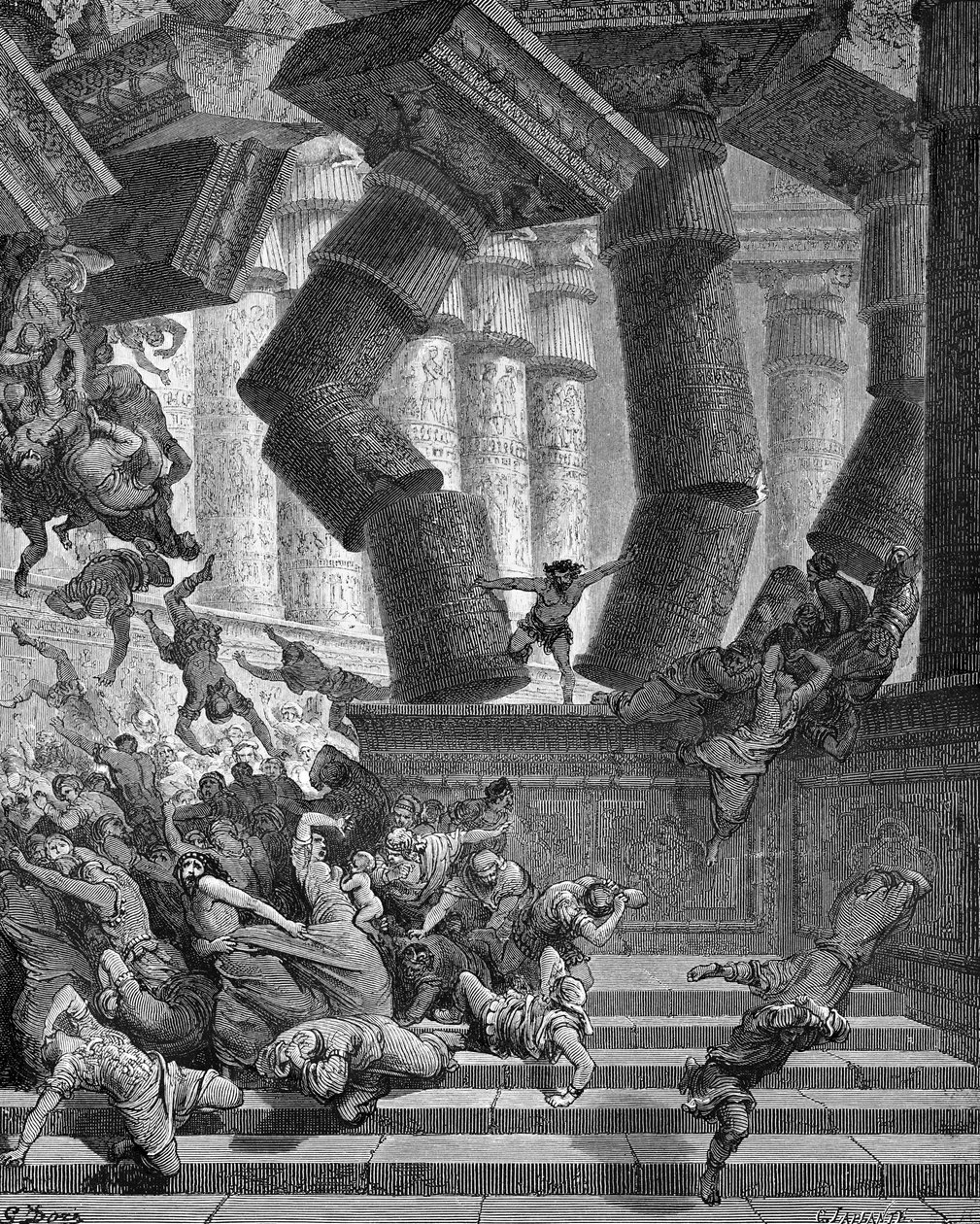 参孙之死 - 圣经 作者 古斯塔夫·多尔（Gustave Dore）
