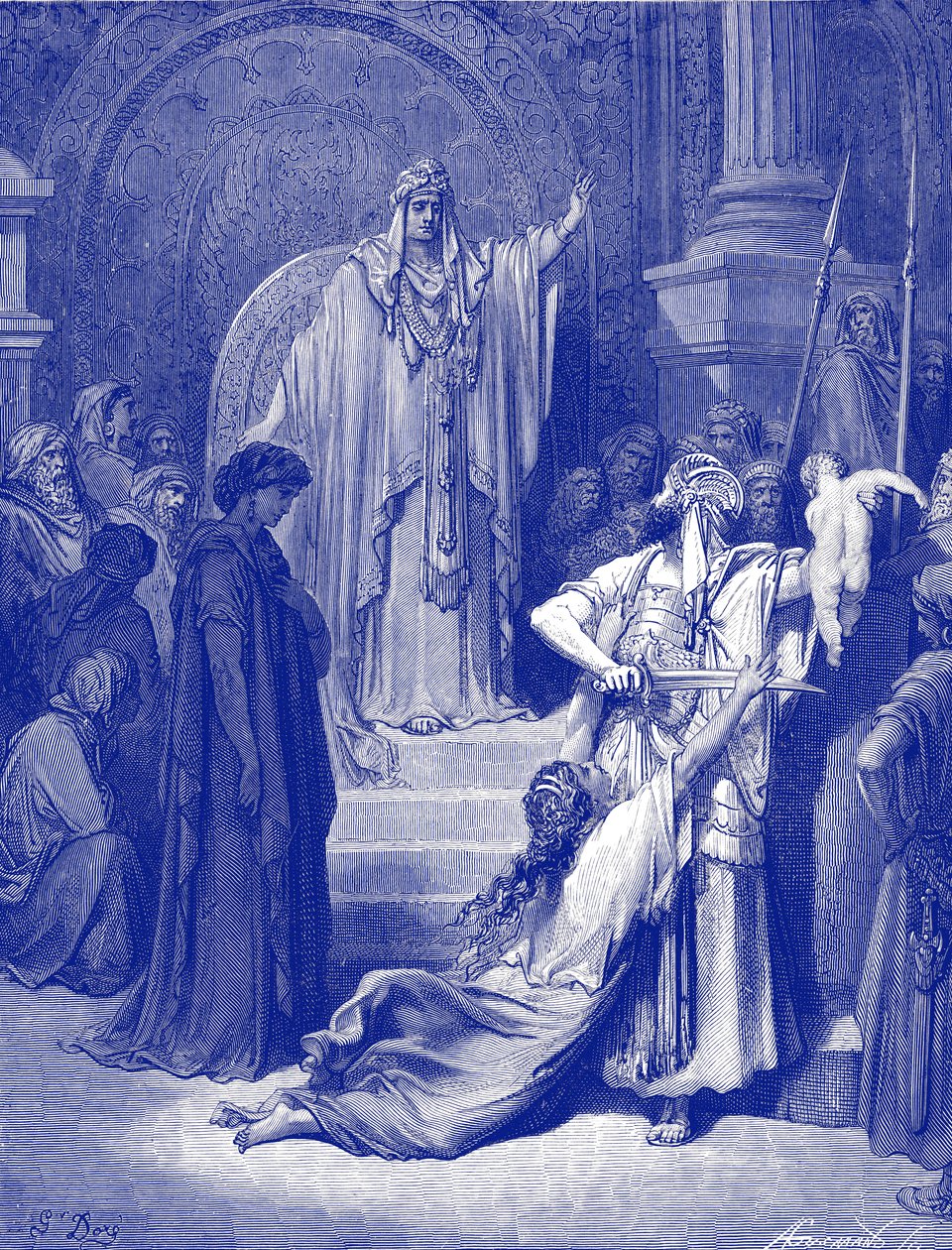 所罗门的审判--圣经 作者 古斯塔夫·多尔（Gustave Dore）