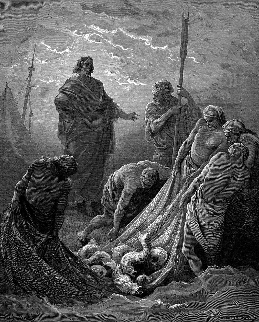 神奇的吃鱼, 1866年 作者 古斯塔夫·多尔（Gustave Dore）