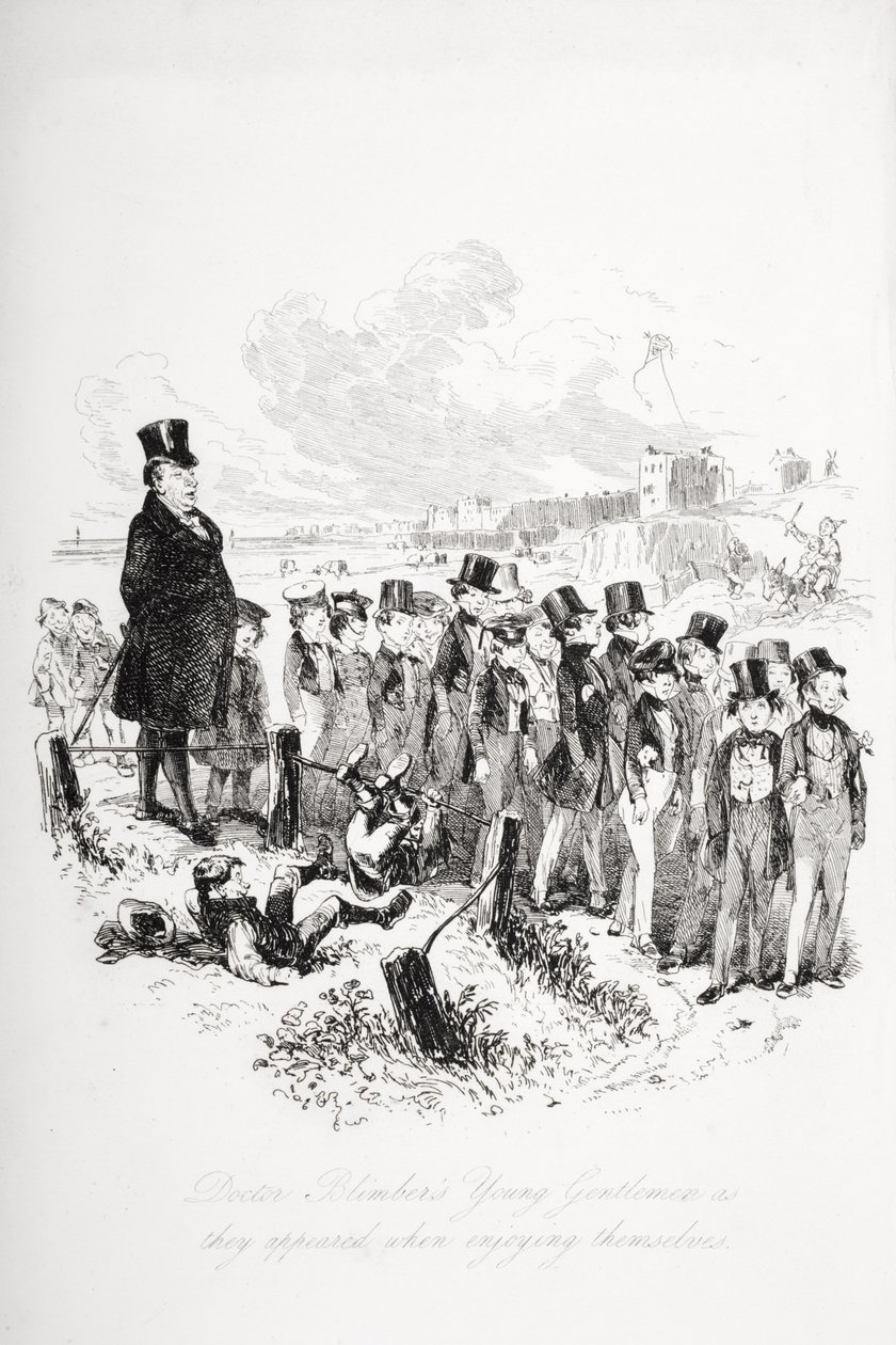 Blimber博士的年轻绅士们在享受自己时出现，来自查尔斯狄更斯（1812-70）的“Dombey and Son”的插图首次出版于1848年 作者 Hablot骑士布朗