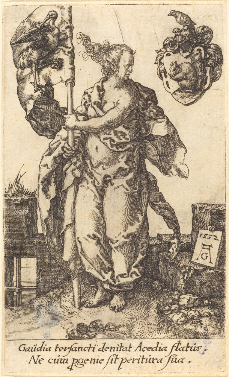 勤奋，1552年。 作者 海因里希·阿尔德勒弗（Heinrich Aldegrever）