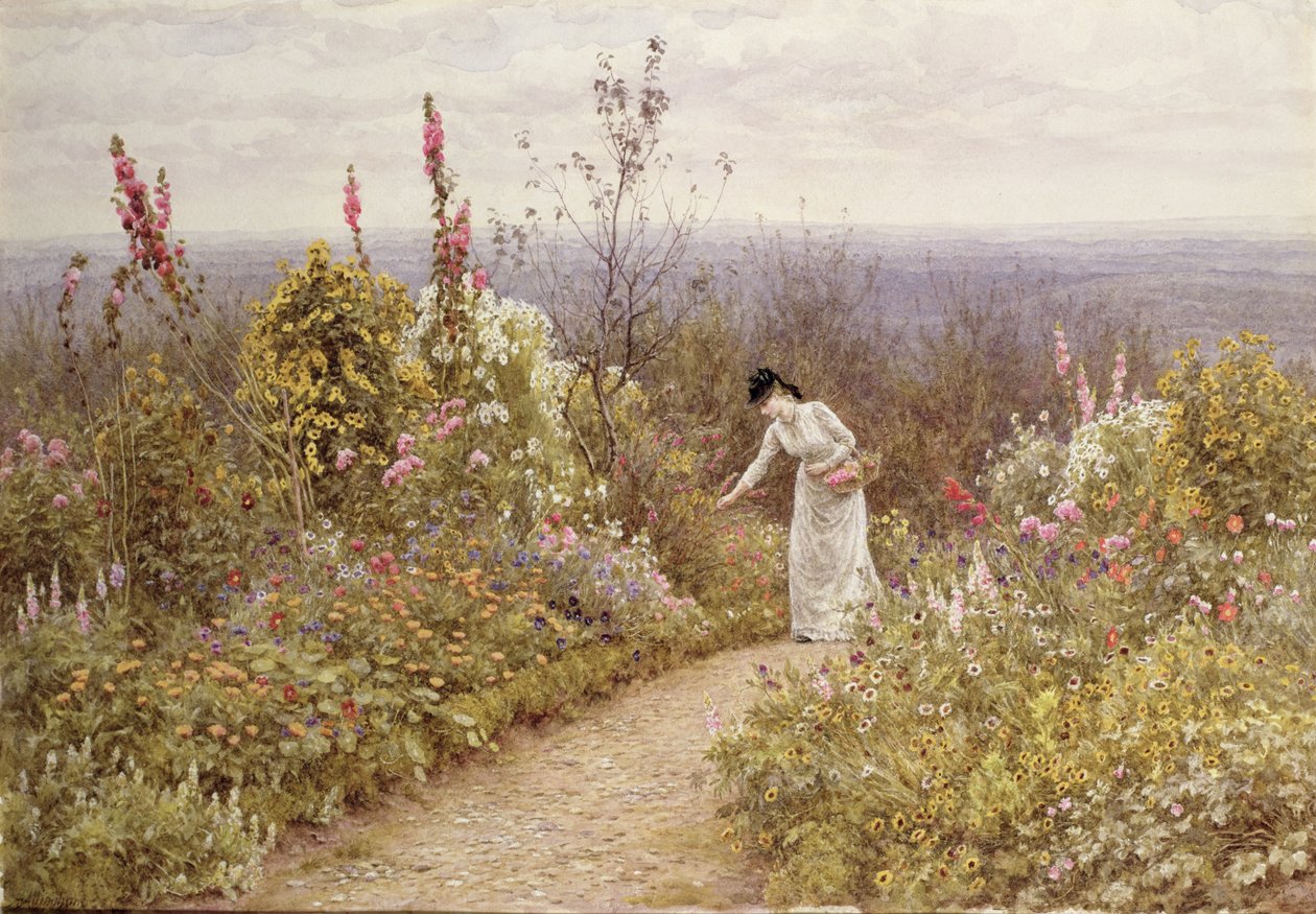 一个花园十月，Aldworth，1891年 作者 海伦阿灵厄姆