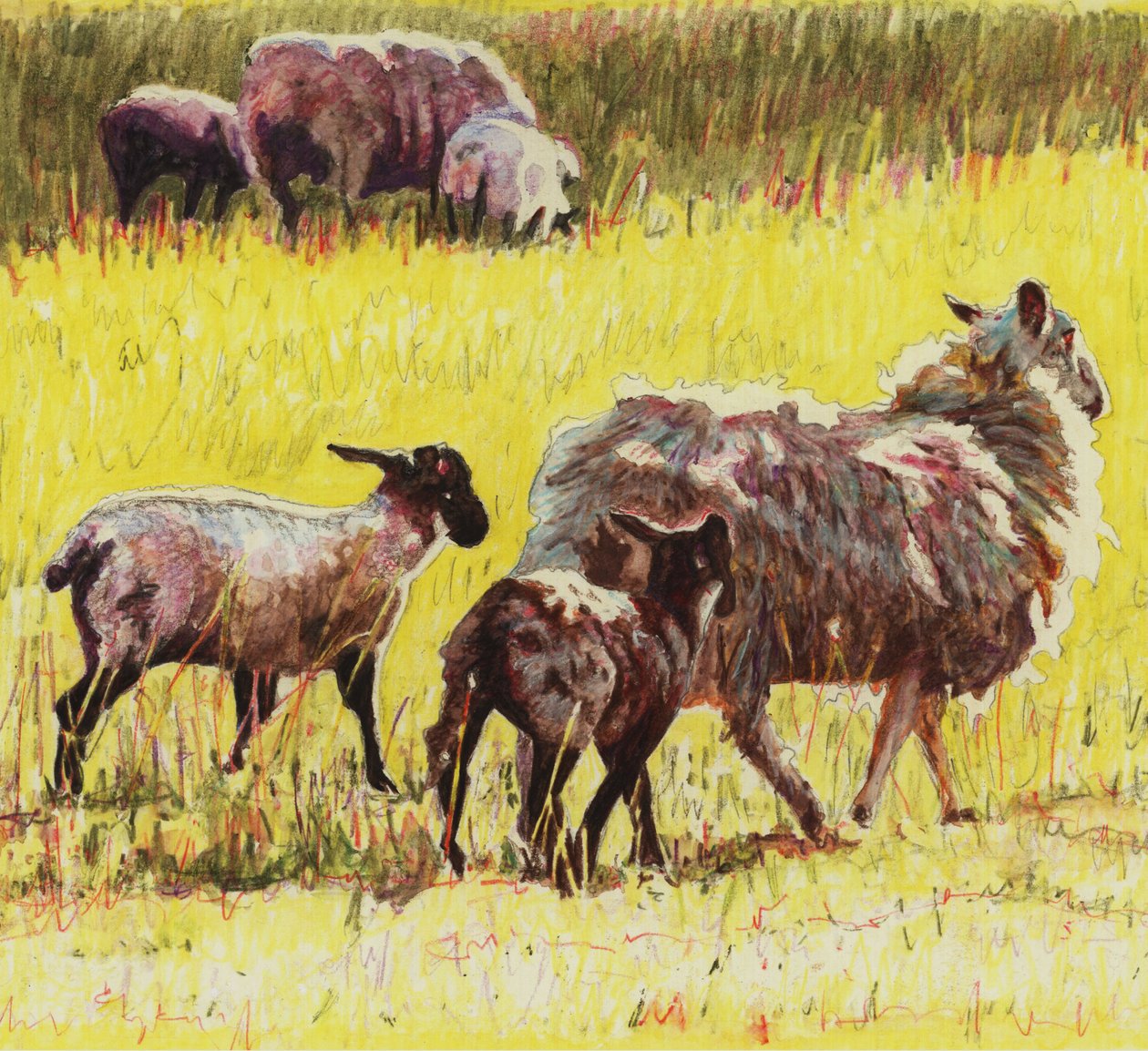 继2011年之后，（彩色铅笔在纸上） 作者 海伦·怀特