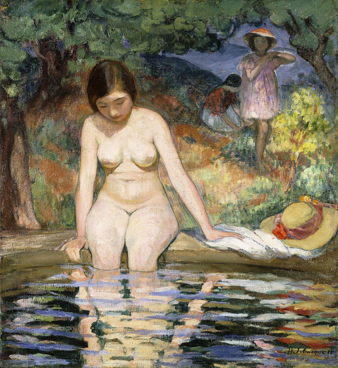 沐浴者;贝尼厄斯，1910年 作者 亨利·勒巴斯克
