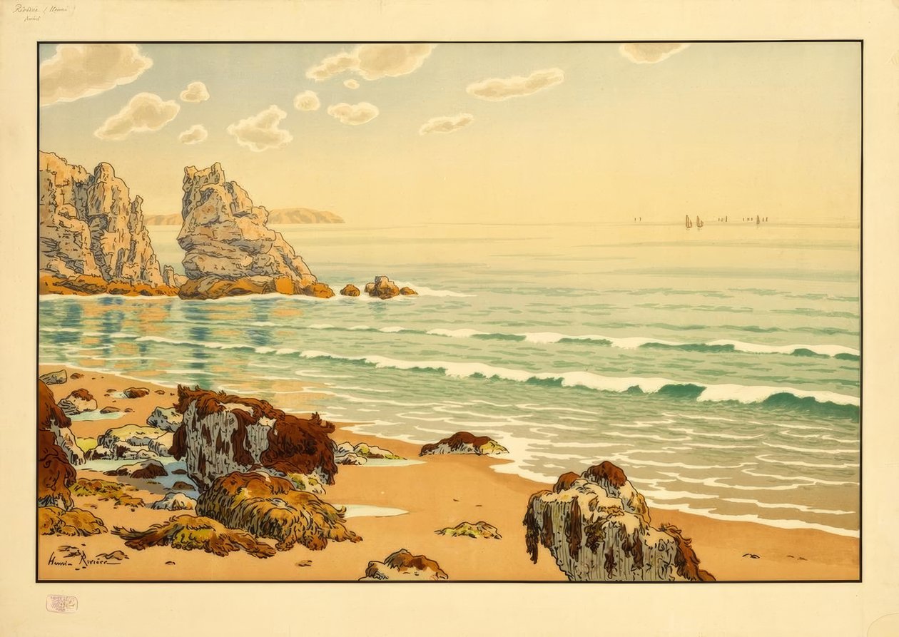 海滩 作者 亨利·里维耶尔（Henri Riviere）