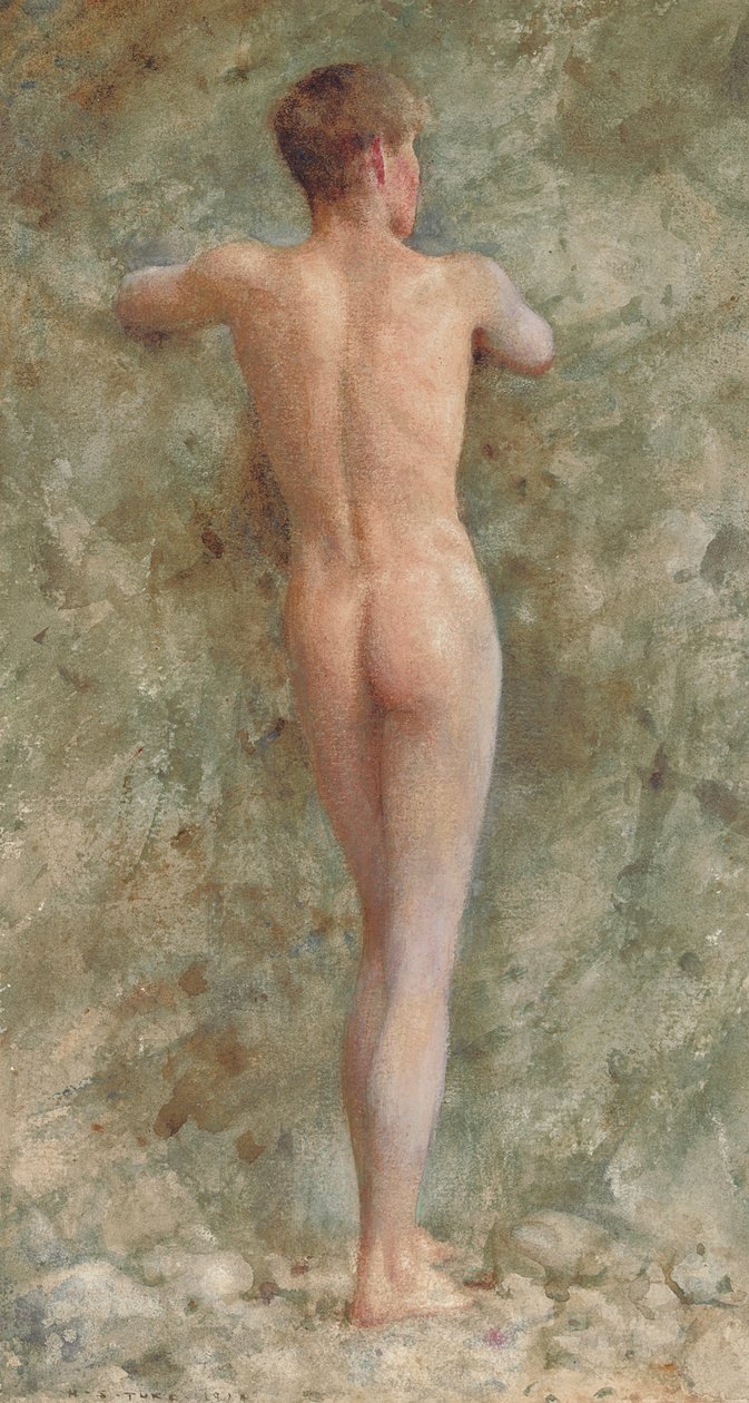 站立的男性裸体，1914年 作者 亨利·斯科特·图克