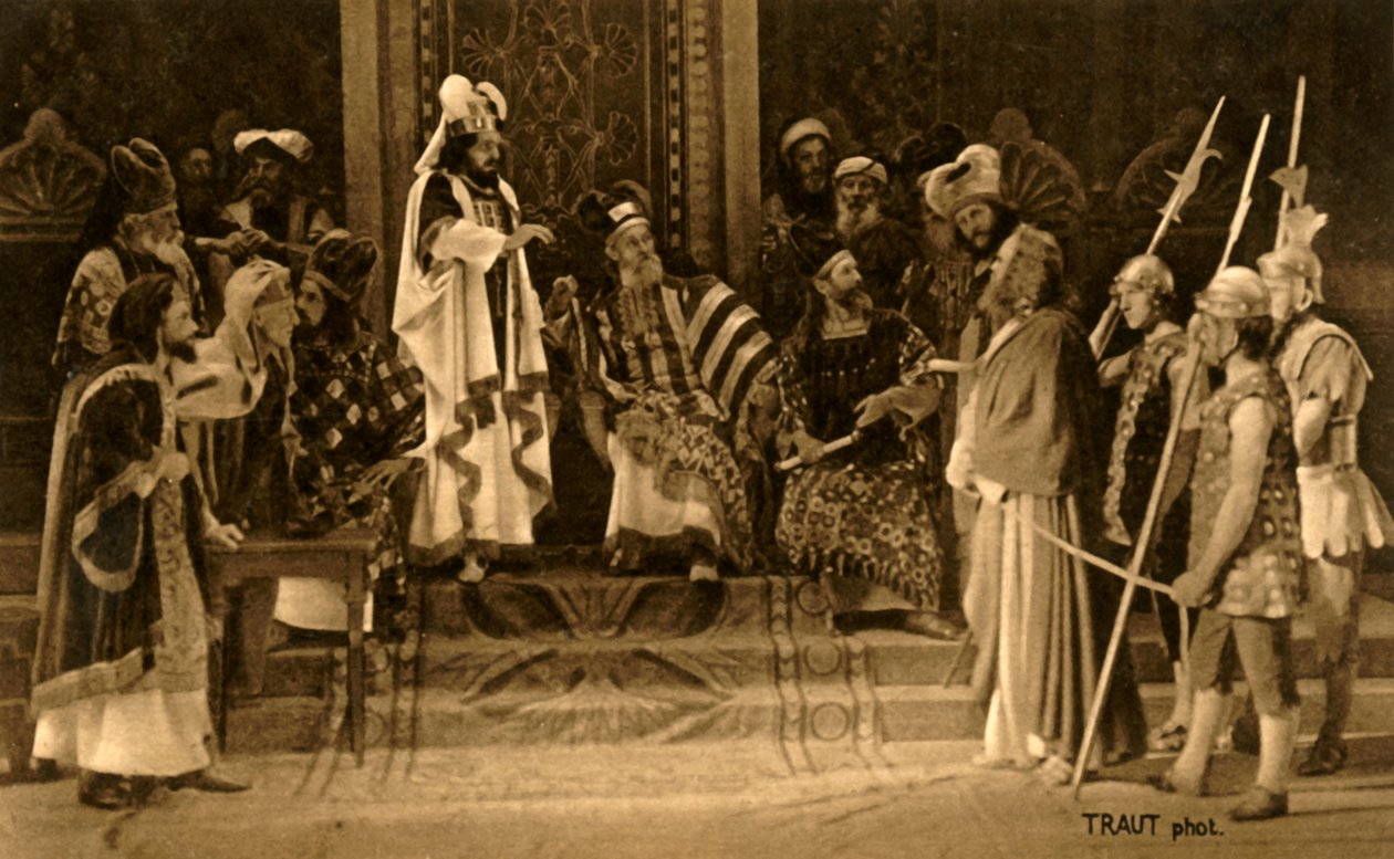 耶稣在圣公会面前，1922年。 作者 亨利·特劳特