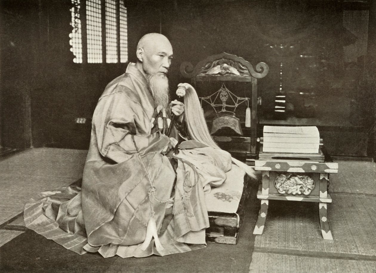 佛教住持，1910年。 作者 赫伯特·庞廷