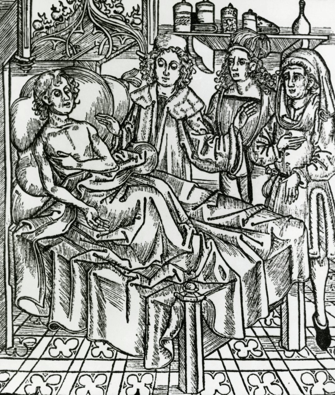医生检查麻风病人 作者 Hieronymus Brunschwig