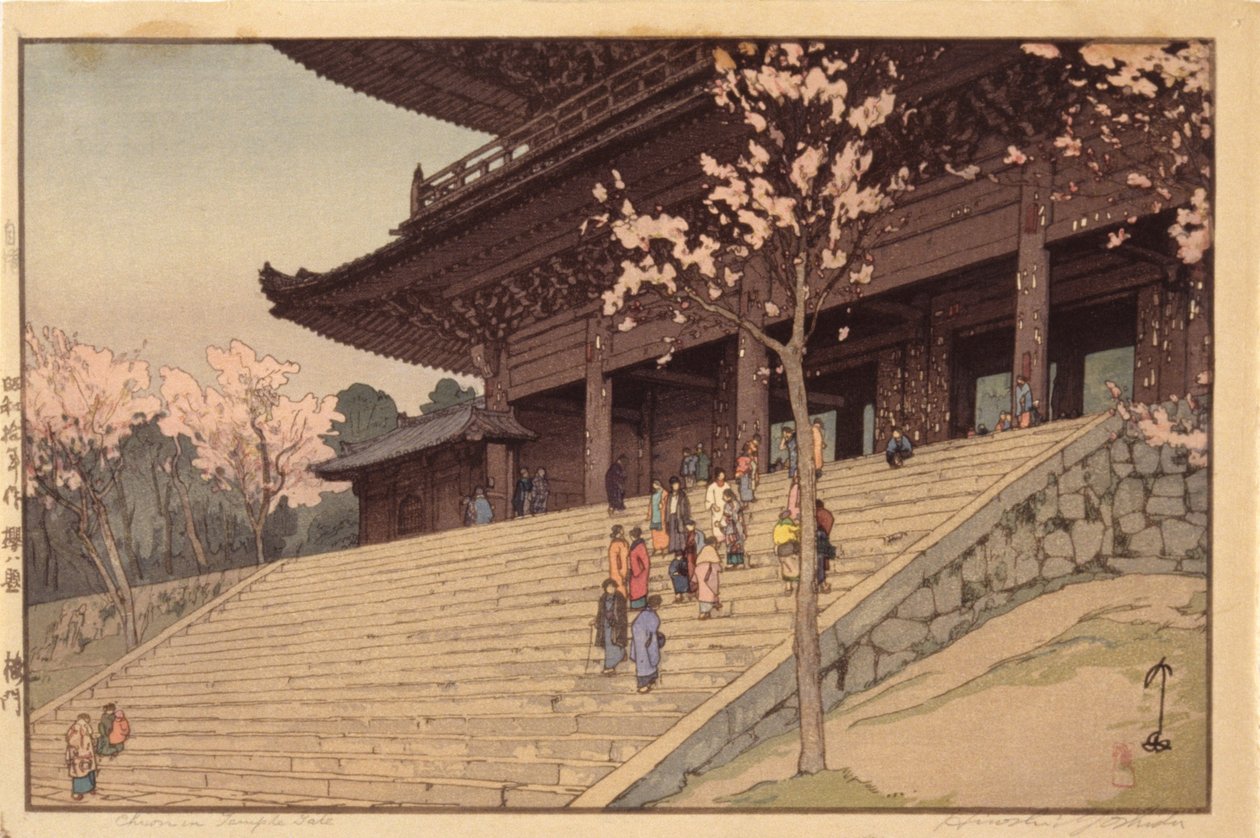 千年寺门（彩色木刻版画） 作者 吉田博史