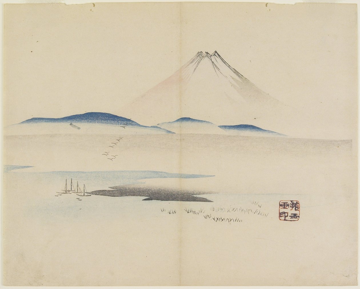 （富士山），c.1830 作者 北国